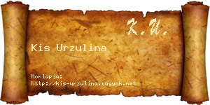 Kis Urzulina névjegykártya